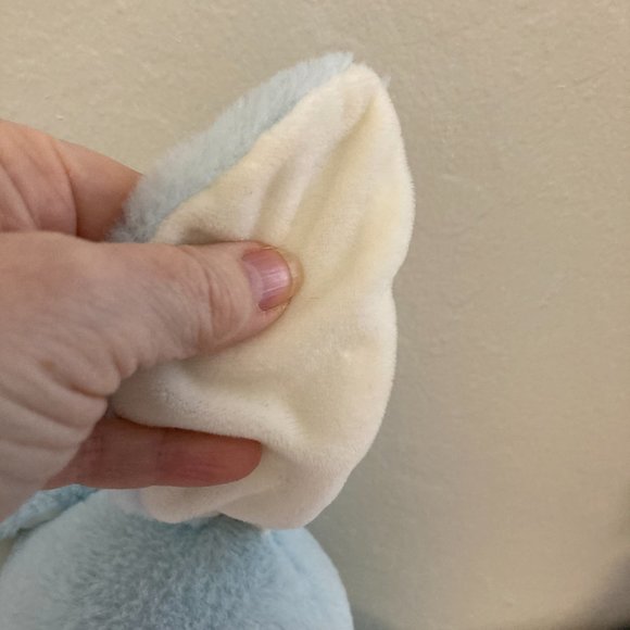 My First Easter Bunny KellyBabyToy - Blue & Cream Plush, Rattle, Baby Safe - Picture 4 of 5